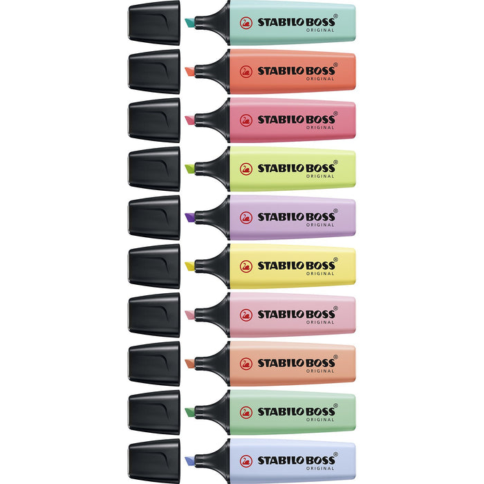 Evidenziatore - STABILO BOSS ORIGINAL Pastel - Confezione da 10 - Giallo Banana - B-Better Shop